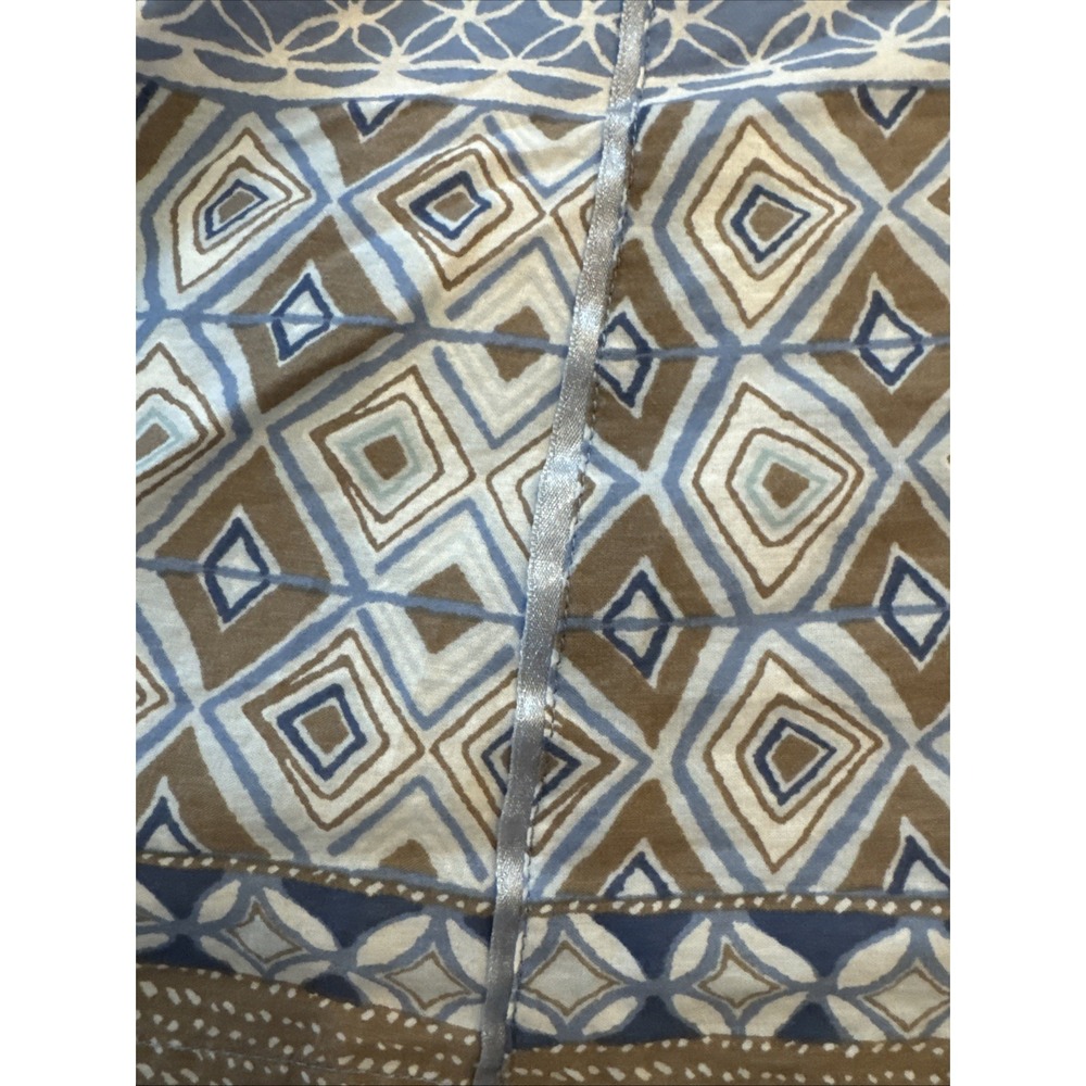 Sigrid Olsen Women's Blue Geometric A-line Skirt Plus Size 16W 100% Cotton - Picture 5 of 5